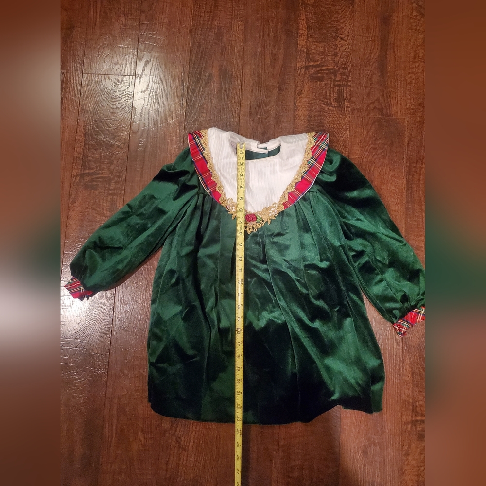 Vintage girls green holiday fancy dress size 6x